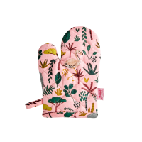 Childs Coral Pink Jungle Print Oven Glove By Rice DK